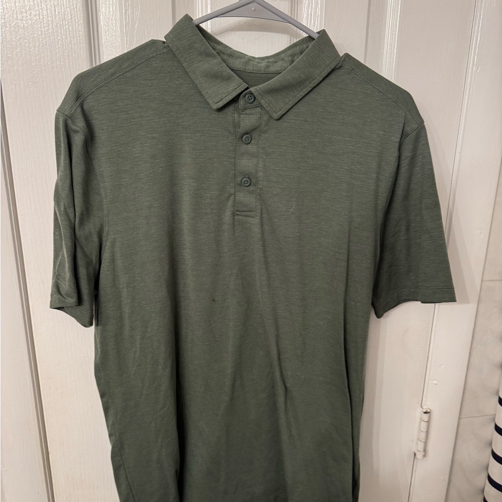 Lululemon Athletica Green Polo Shirt Classic Design